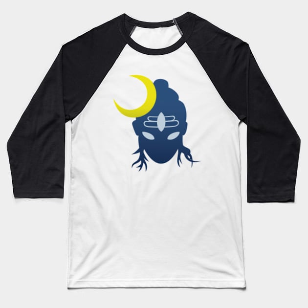 Shiva crescent moon Baseball T-Shirt by Kydpapaiya